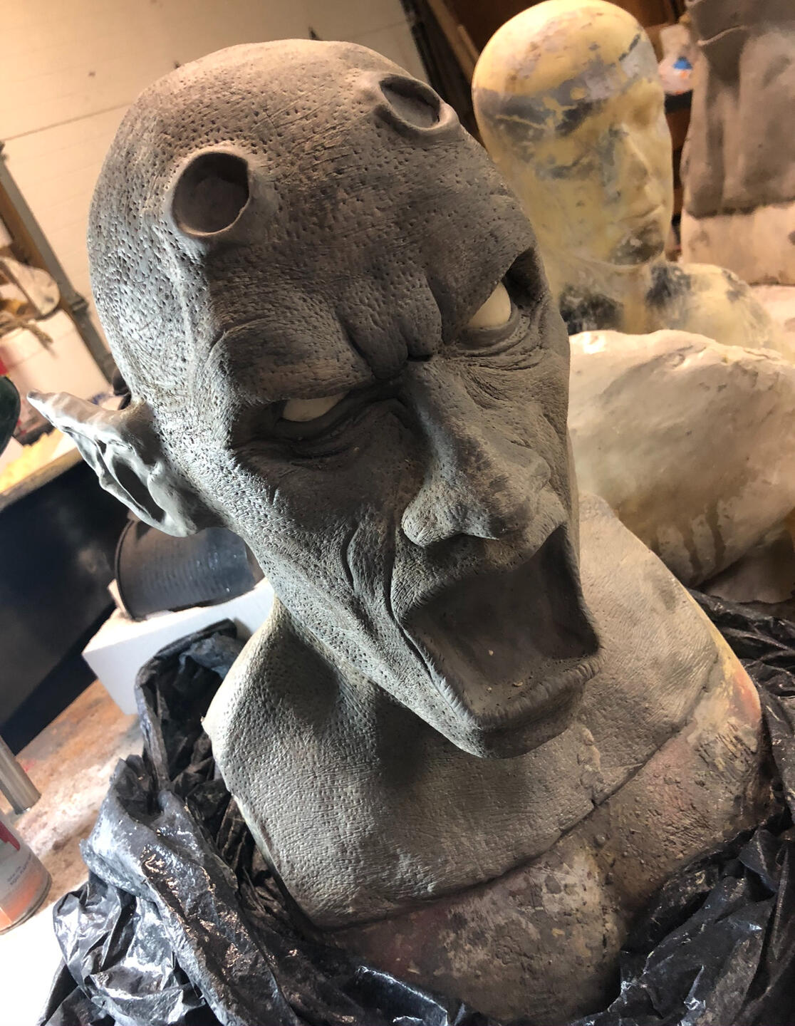 Sculpture for an orc mask/display.
